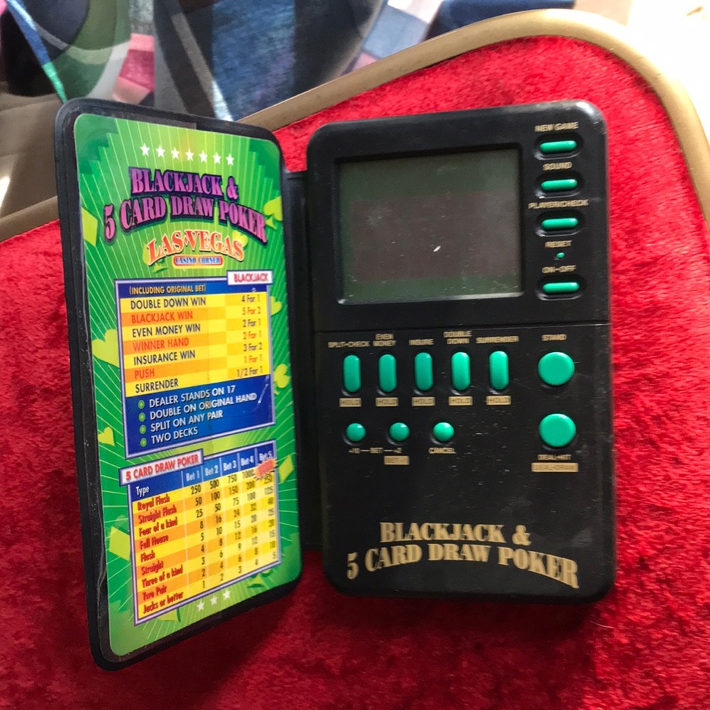 Handheld electronic video game console blackjack and poker game vintage